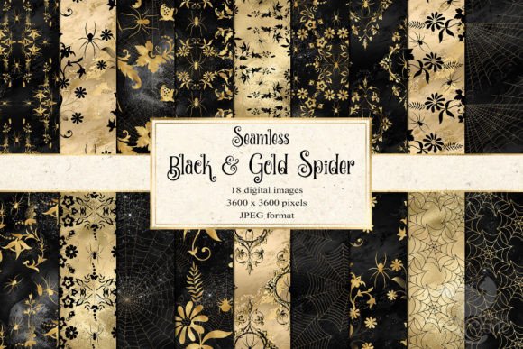 Black and Gold Spider Digital Paper: A Versatile Resource for Creative Workflows