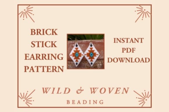 Brick Stitch Earring Pattern White