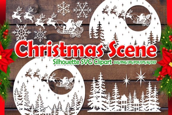 Christmas Scene Builder SVG Clipart Set
