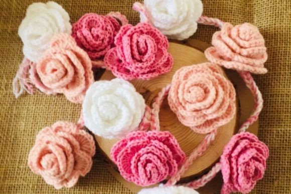 Crochet Rose Bunting Appliqué PDF
