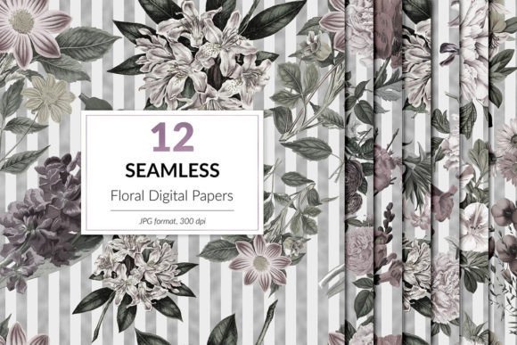 Floral Silver Seamless Patterns: A Versatile Design Asset