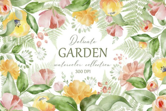 FLOWER GARDEN Watercolor Flower Set