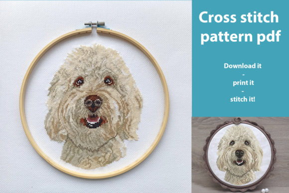 Goldendoodle Dog Embroidery Pattern