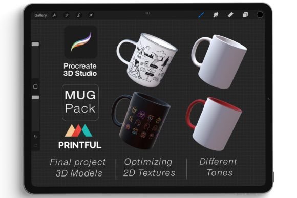 Procreate 3D Model - Mockup Mug