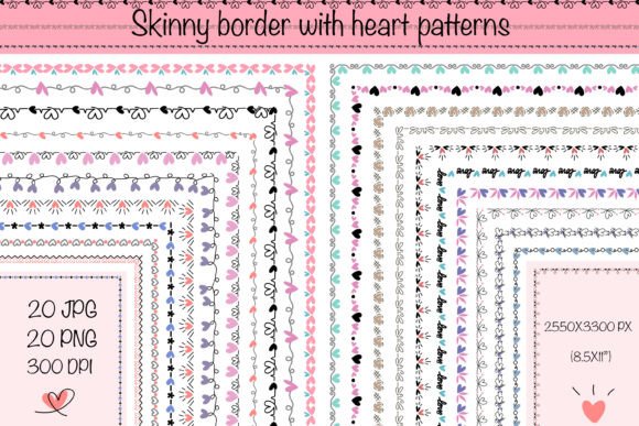 Skiny Border with Heart Patterns